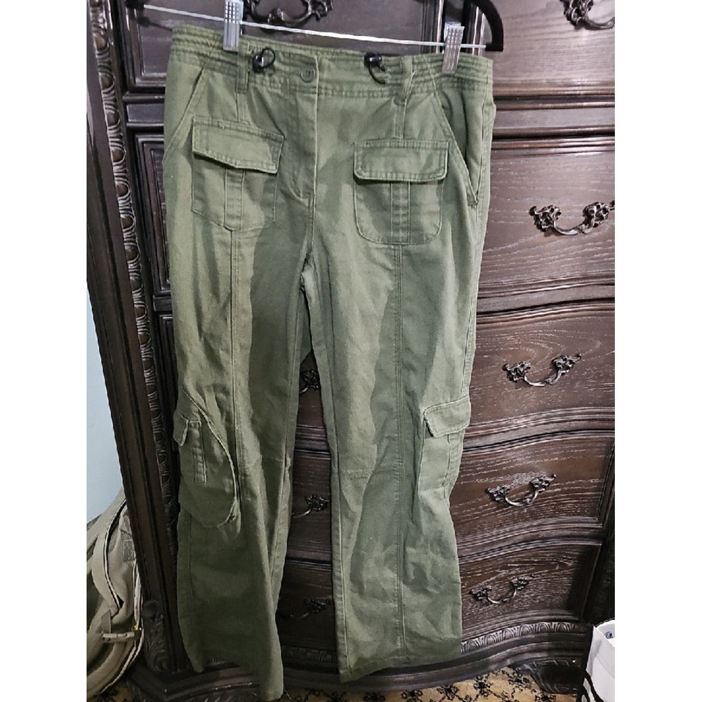 Brandy Melville Green Cargo Pants Straight‎ Leg Utility Trousers MH500-Z267